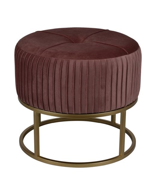 992128-OTTOMAN-RND-GLD-BASE-PINK-SM-40X4