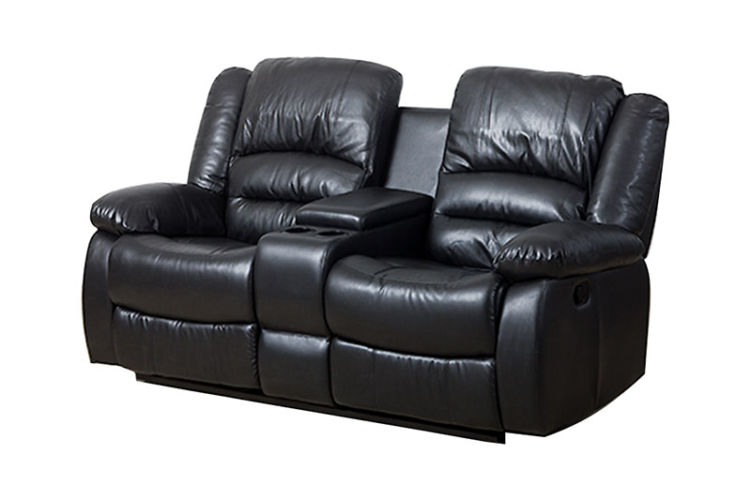 Martin 2 Seater Recliner with Console Black