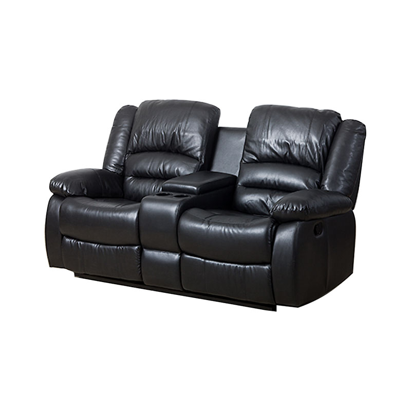 Martin 2 Seater Recliner With, Black Leather 2 Seater Recliner Sofa