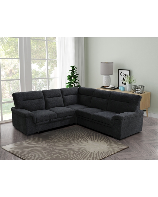 Erika Iii Corner Sofa With Pull Out Bed, Leather Sectionals With Pull Out Bed