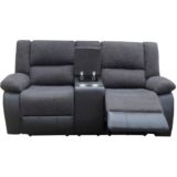 Elliot 2 Seater Recliner with Cup Holder Black