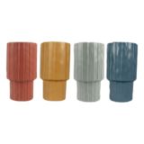 Glazed Groove Footed Pot 4 Colours