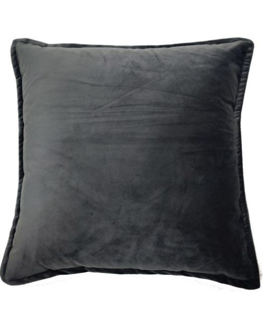CR Velveteen Cushion Charcoal 40cm