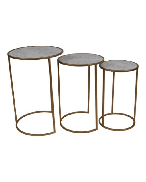 Tables Gold & Marble Look Top Set of 3
