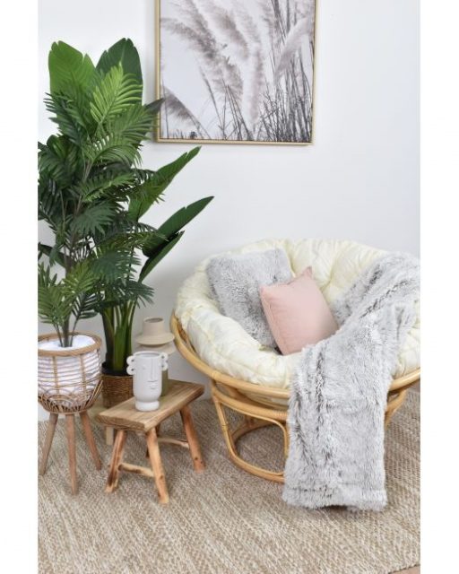SLF Papasan Chair Rattan Natural Cream Cushion - Image 2