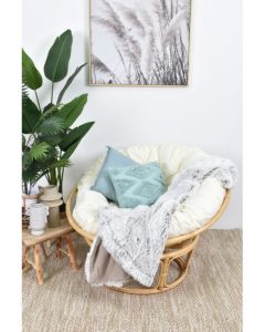 SLF Papasan Chair Rattan Natural Cream Cushion