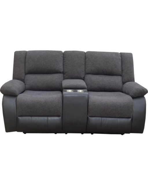 Elliot 2 Seater Recliner Sofa with Cup Holder Black