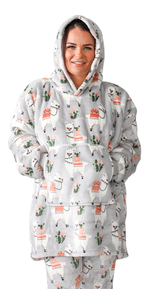Casa Rosso Panda Hoodie Llama