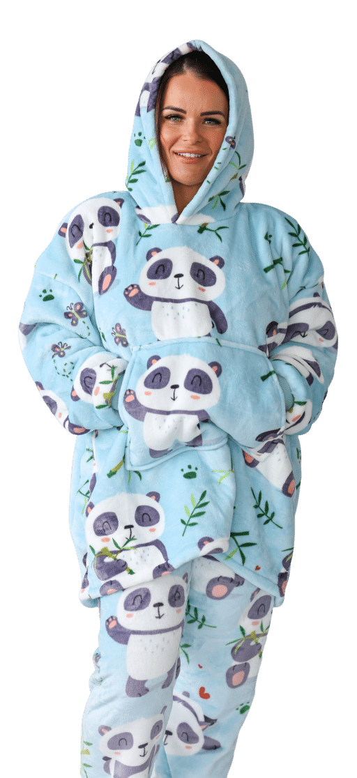 Casa Rosso Panda Hoodie Cute Blue Panda - Image 3