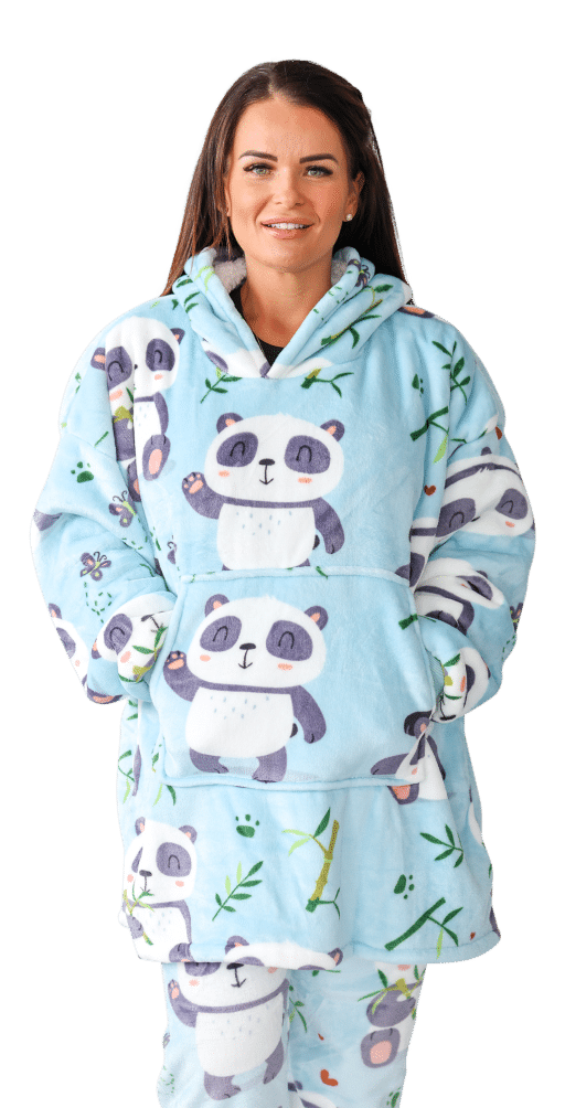 Casa Rosso Panda Hoodie Cute Blue Panda