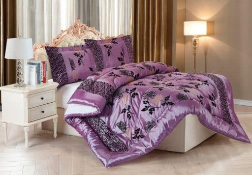 Casa Rosso Comforter Set Mauve Chrysanthemum Cal King 260X280CM