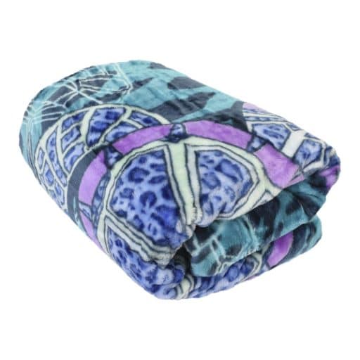 Casa Rosso Mink Blanket Turtle Aqua QB 200x240cm - Image 2