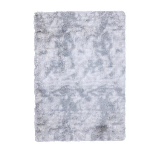 Casa Rosso Spiral Rug Plush 2Tone Tie Dye Silver 140x200cm 