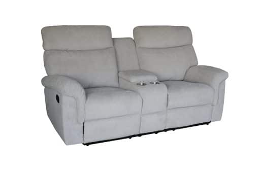 SLF Surin Recliner Sofa 2 Seater with Centre Console Mist Grey