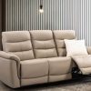 SLF Lyon 3 Seat Leather Recliner Sofa Ricepaper 200x95x102cm