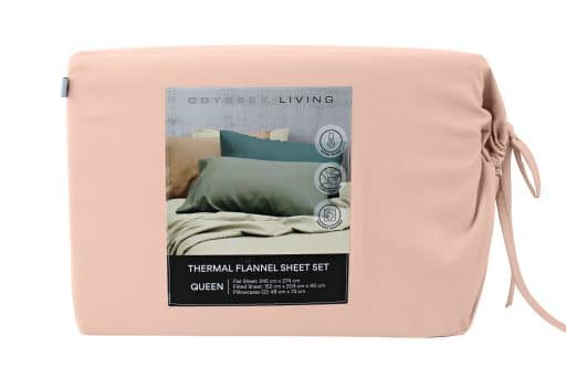 Thermal Flannel Sheet Set 4 Pcs QB Blush - Image 2