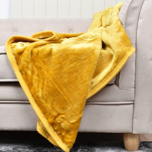 Casa Rosso Mink Blanket Mustard KB 215x260cm