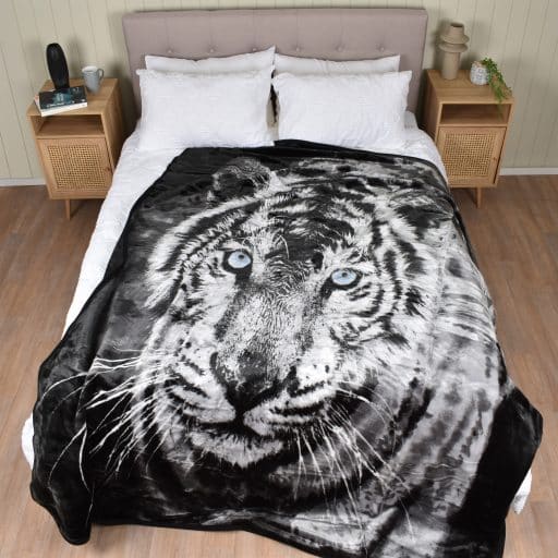 Casa Rosso Mink Blanket Tiger Blue Eye QB 200x240cm