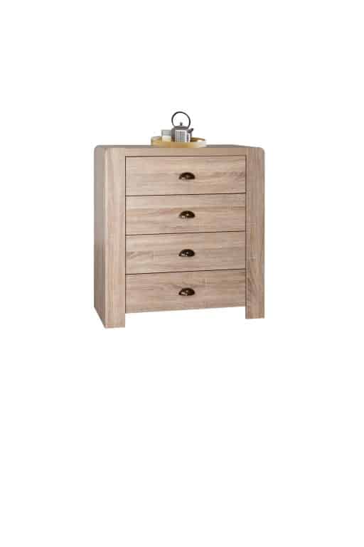 SLF Dorset Chest 4 Drawer Washed Oak