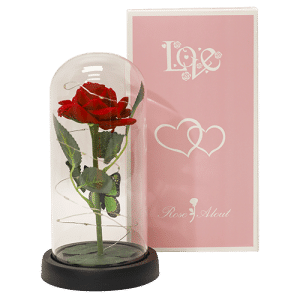 Red Rose Dome with Butterfly Light-Up