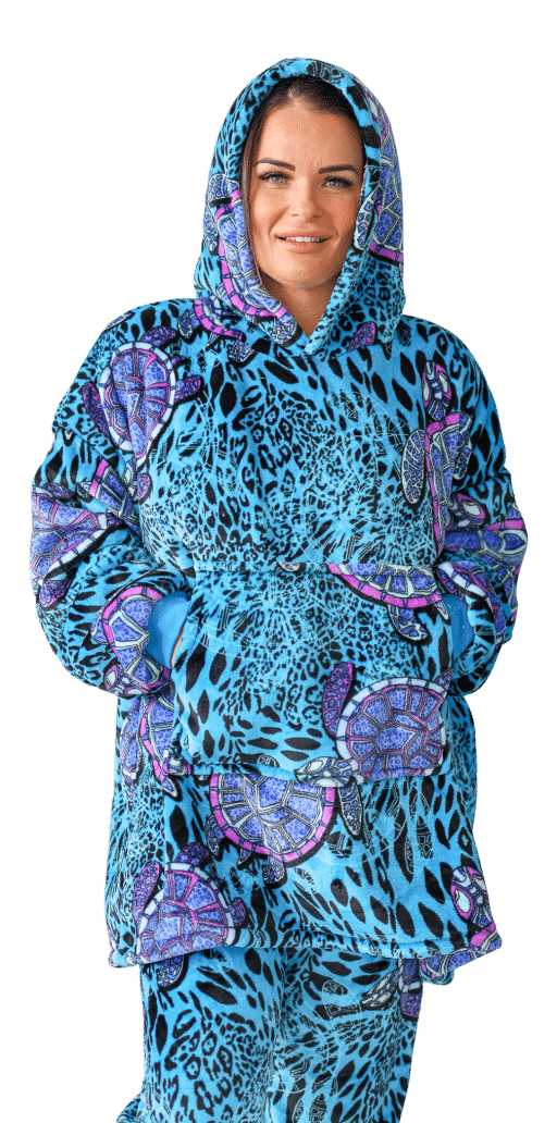 Casa Rosso Panda Aqua Turtle Hoodie