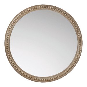 Mirror Halo Circle Beaded White Wash 60X3X60CM