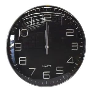 Black Dome Clock 30cm