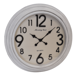 Clock Whitewash Surround 50cm