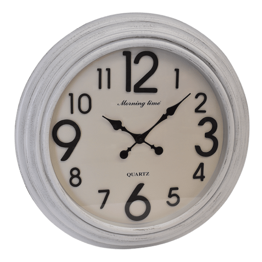 Clock Whitewash Surround 50cm