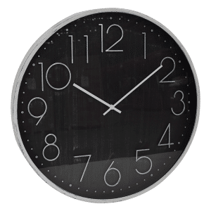 Modern Clock Black with White Surround 50cm