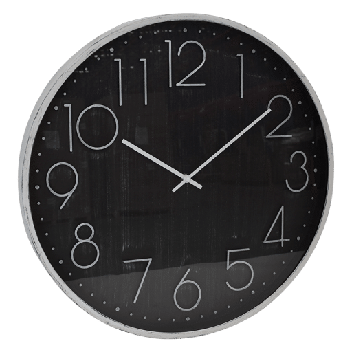 Modern Clock Black with White Surround 50cm