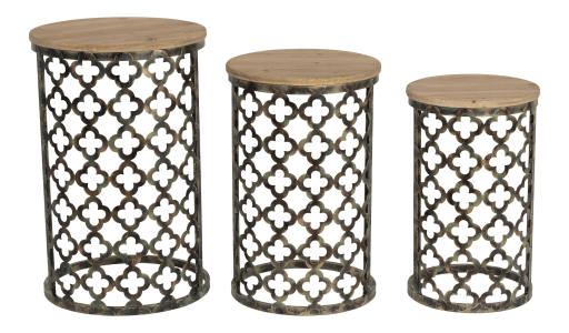 Table Aziza Wood Top Antique Gold L 41X41X61.5CM - Image 2