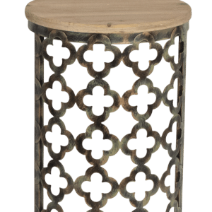 Table Aziza Wood Top Antique Gold S 31X31X49CM