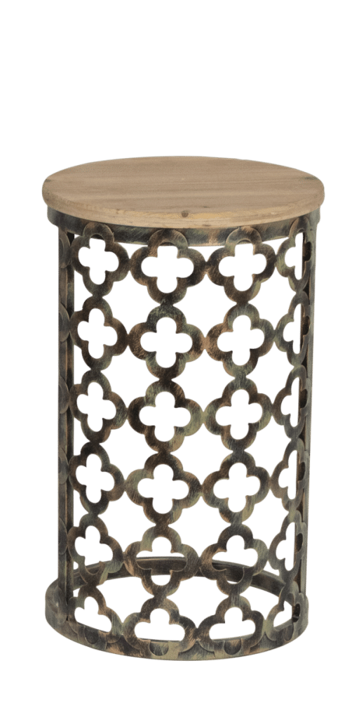 Table Aziza Wood Top Antique Gold S 31X31X49CM