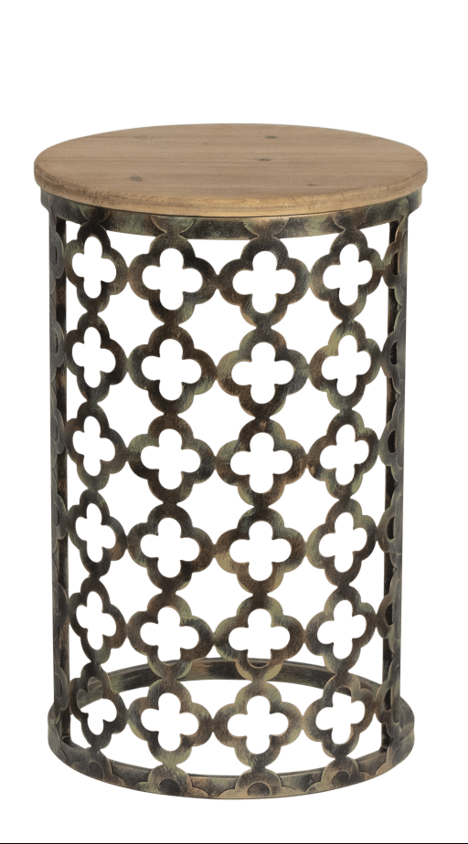 Table Aziza Wood Top Antique Gold M 35X35X54.5CM