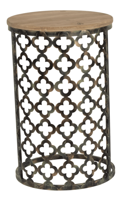 Table Aziza Wood Top Antique Gold L 41X41X61.5CM