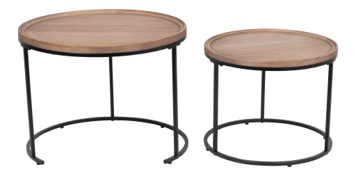 Table Eboni Round Metal Frame Set of 2