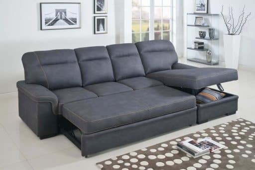 Ericka Sofa Bed 4 Seater with Lift up Ottoman Storage Grey - Image 2