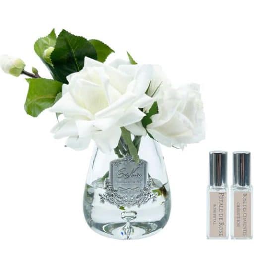 Cote Noire Tea Rose Bouquet In Ivory White