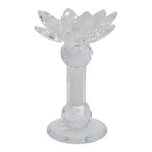 Clear Lotus on Stem Candle Holder 