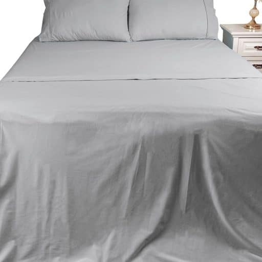 Micro Flannel Sheet Set Queen Silver Grey