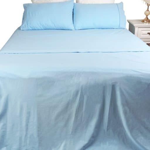 Micro Flannel Sheet Set Queen Coastal Blue