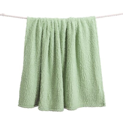 Casa Rosso Sherpa Throw Sage Green 127x152cm