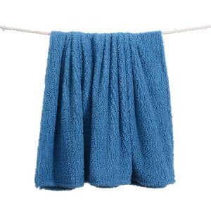 Casa Rosso Sherpa Throw Blue Sapphire 127x152cm