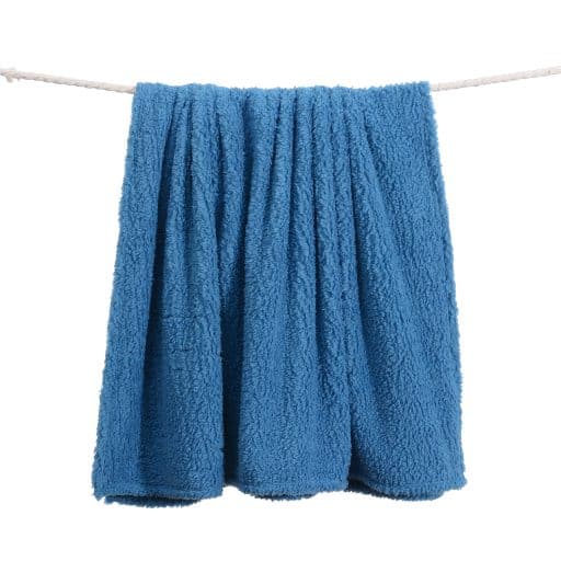 Casa Rosso Sherpa Throw Blue Sapphire 127x152cm