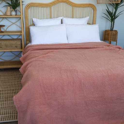 Casa Rosso Sherpa Queen Size Light Mauve 200x240cm
