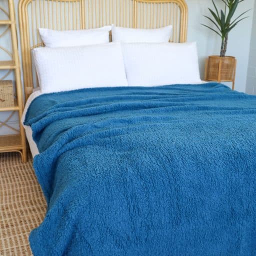 Casa Rosso Sherpa Queen Size Blue Sapphire 200x240cm