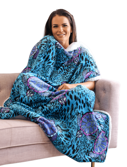 Casa Rosso Panda Throw Aqua Turtle - Image 2