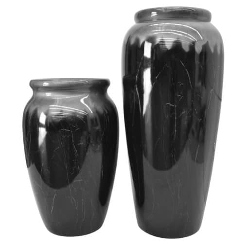 Glazed Pot Black & Silver 35x57cm - Image 2