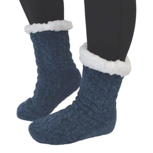 Slipper Socks Chenille Cable - Image 2